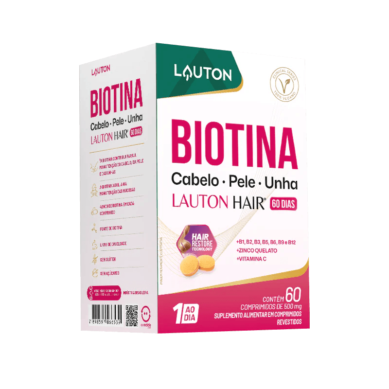 Biotina Lauton Hair - 45mcg - 60 comprimidos