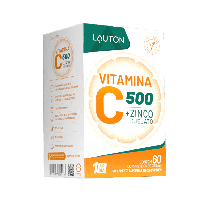 Vitamina C + Zinco 500mg - 60 comprimidos